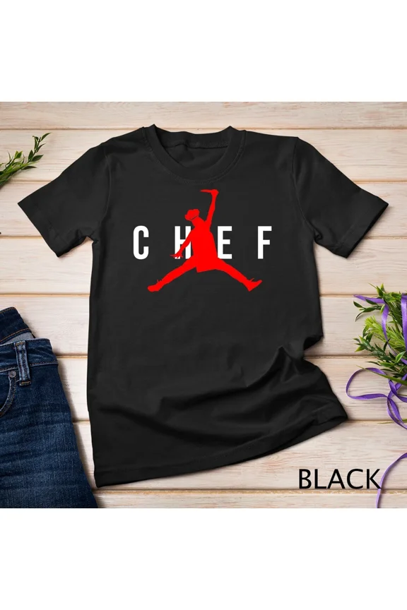 Restaurant Chef Jumping Chef Logo Unisex Tshirt