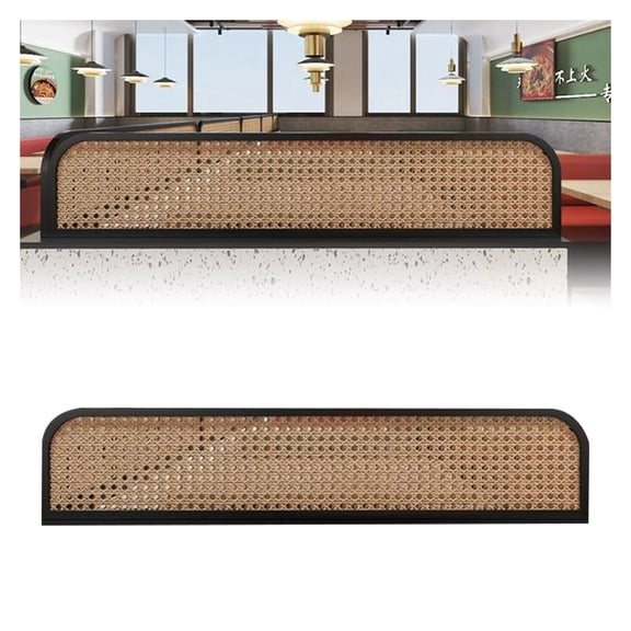 Restaurant Countertop Screen Partition, Rattan Glass Multipurpose Decorative Divider,Metal Low Fence Divider for Bedrooms,Hotel