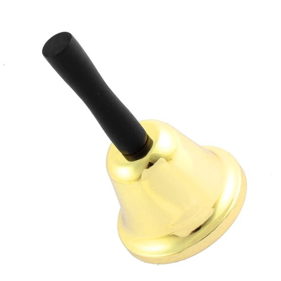 Restaurant Eatery Dinner Order Hand Bell Call Handbell Gold Tone