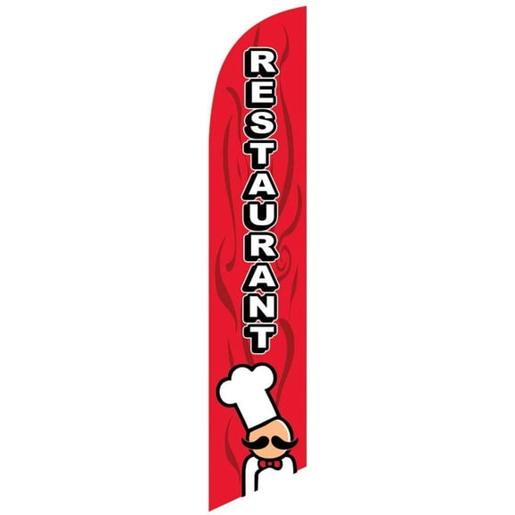 Restaurant Feather Banner Swooper Flag - NO WIND REQUIRED - Replacement FLAG ONLY