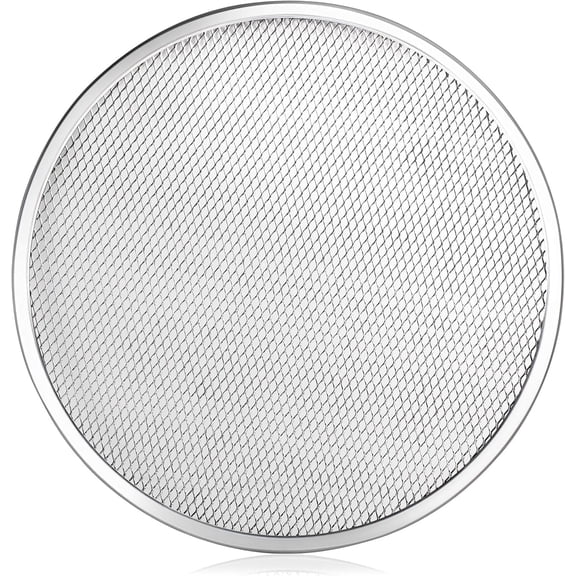 Restaurant-Grade Seamless Aluminum Pizza Baking Screen, 14 Inch, Pack of 6