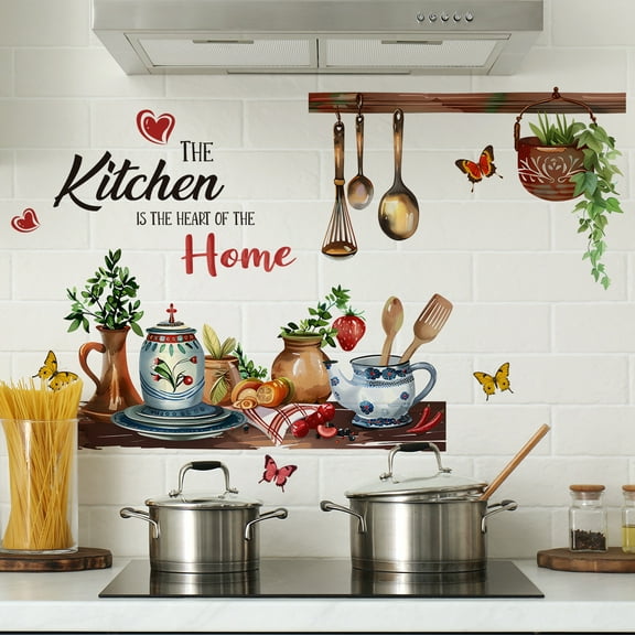 Restaurant Kitchen English Kitchen Home Kitchen Background Wall Stickers Decorative Wall Stickers PVC
