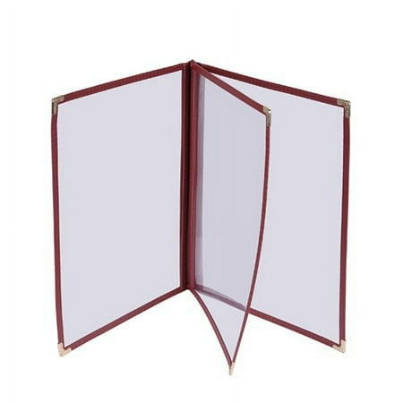 Restaurant Menu Cover Folder 6 View: Clear 30 Pcs 8-1/2x11 (Red)