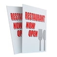 thumbnail image 1 of Restaurant Now Open (2-PACK) 24" x 36" Plastic Signs | Sign Insert 4mm Corrugated Plastic Signs Storefront Window Poster, 1 of 2