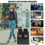 Restaurant Pager System Wireless 400m Long Range Lineup Waiting Queue Signal Guest Customer Calling Beepers with Vibration and Flashing 10 Buzzers for Food Truck Church Nursery Hospital