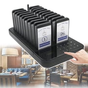 Restaurant Pager System, Wireless Calling System With 20 Pagers 999 Channels, 3 Call ModesBeep/Vibration/Flash, 500 M Distance, Restaurant Buzzers For Bar Church Nursery Rstaurant Cafe
