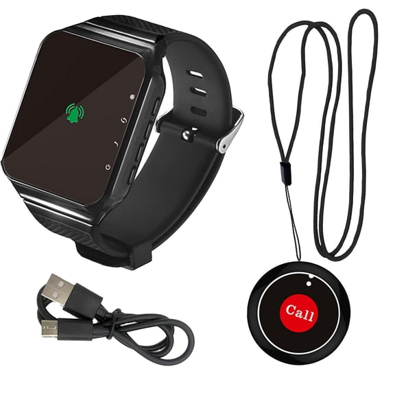 Restaurant Pager with LED Display Waterproof Emergencys Wireless Waiter Calling Systems Watch Receiver For Senior Care