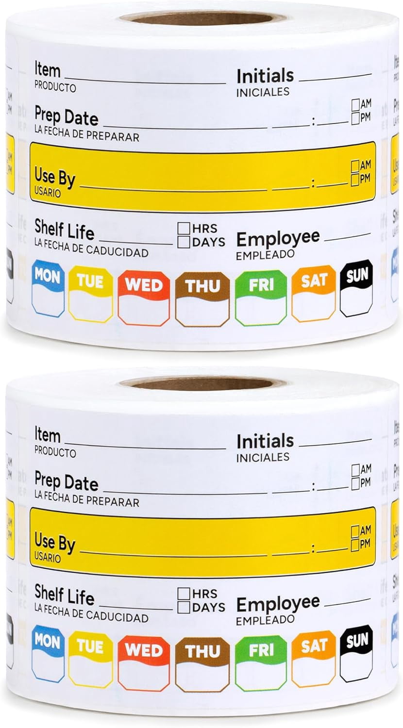 Restaurant Quality Shelf Life Food Rotation Labels Vinyl, 2” x 3” Self ...