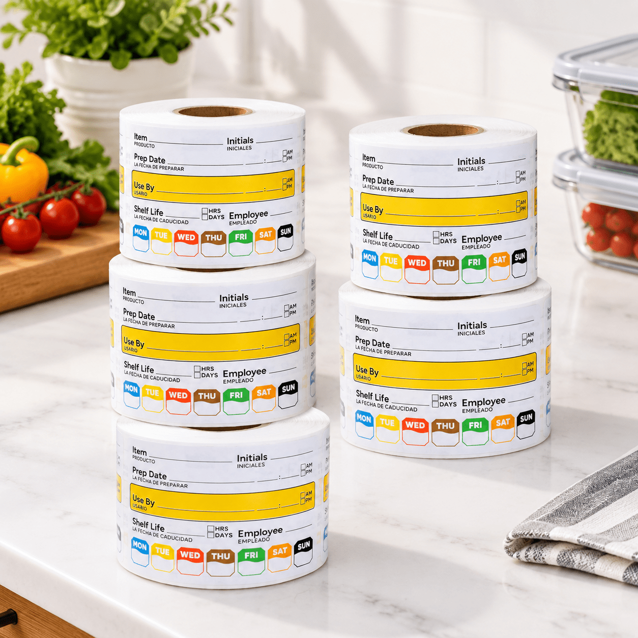 Restaurant Quality Shlife Food Rotation Labels Vinyl 2