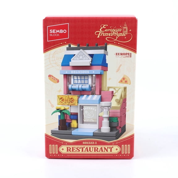 Restaurant - SEMBO Mini Building Block City Street Set Collect& Display for Home Gifts Toys(601322-1)