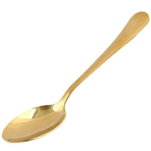 Restaurant Stainless Steel Porridge Rice Dessert Serving Spoon Scoop Gold Tone