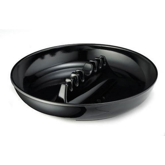 Restaurant Style Large Round Melamine Cigarette Cigar Ashtray - Tabletop Black