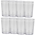 thumbnail image 1 of Restaurant Tumbler, Plastic Beverage Cup, 8Pcs Stackable Drinking Cups, Reusable Shatterproof Drinking Glasses, Break Resistant, Dishwash, 12oz, Clear, 1 of 5