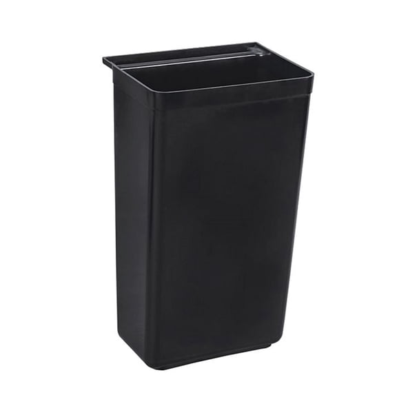 Restaurant Utility Cart Trash Bin, 13x9.25x22 Inch Durable Polyethylene Waste Container, Easy Clean Design for Service, Commercial Use, Black
