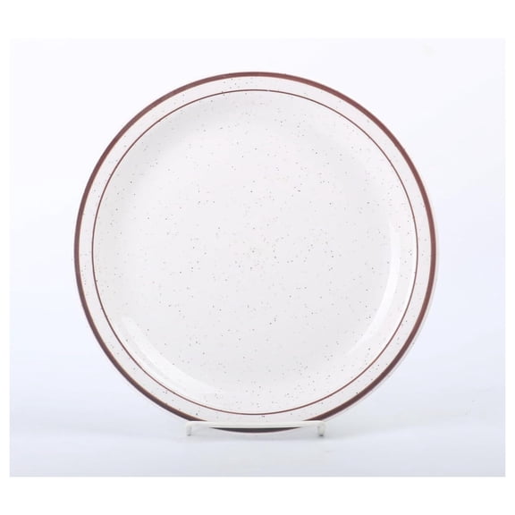 Restaurant Value, Stoneware Narrow Rim Stoneware Plate 9 5/8", Brown Speckle, Case of 24