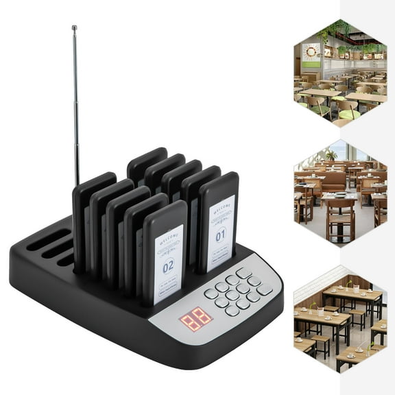 Restaurant Wireless Guest Paging System 10 Beepers Queuing Calling Pager Food