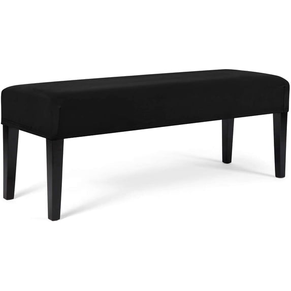 Restaurant bench cover stretch elastic fabric covered bench seat cushion cover kitchen restaurant bench seat protection cover (black, medium)