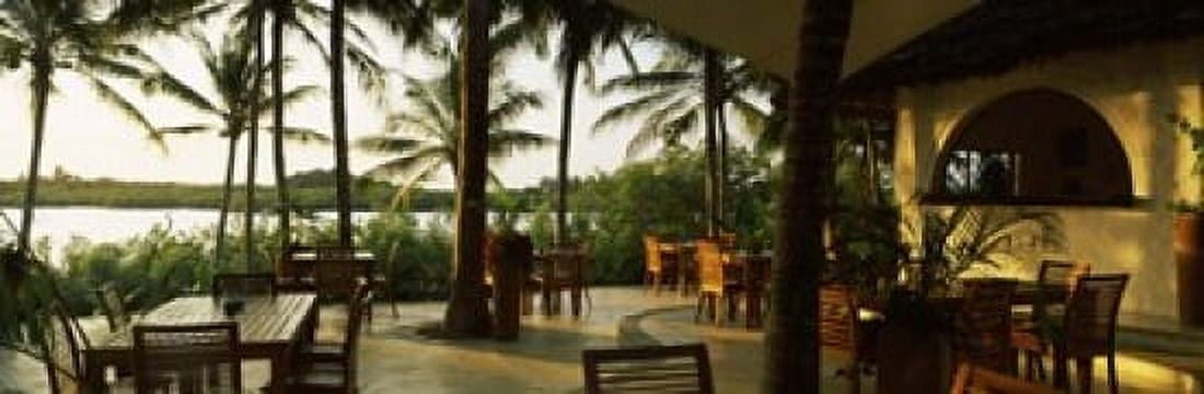 Restaurant surrounded with palm trees Pilipan Restaurant Watamu Coast Province Kenya Canvas Art - Panoramic Images (18 x 6)