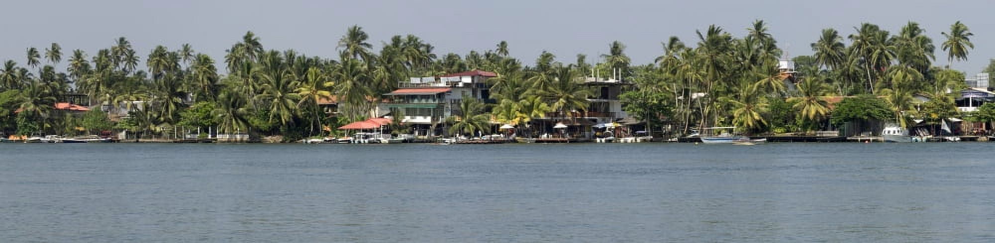 Restaurants along the Bentota River Bentota Southern Province Sri Lanka Canvas Art - Panoramic Images (37 x 9)