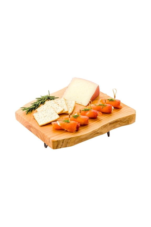 - 11.5 x 11.1 x 1 Inch Rustic Cake Stand, 1 Durable Footed Serving Tray - 3-Legged, Slab Design, Wood Rustic Food Display Stand, Shatterproof, For Hors d'oeuvres And Appetizers