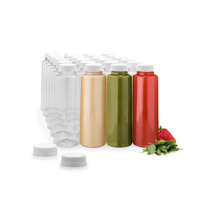 Restaurantware 12 Ounce Juice Bottles 100 Empty Plastic Bottles