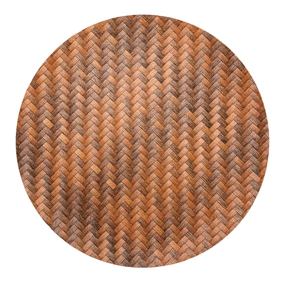 Amalfi Basketweave Woven Round Bronze Pearl Placemat - 15" x 15" - 6 count box