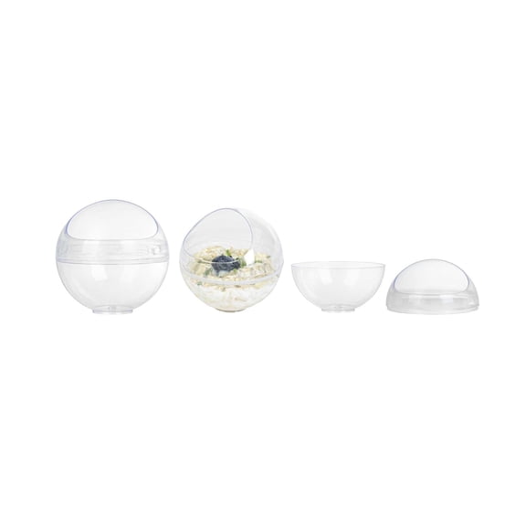 Mini Serve 3 oz Clear Plastic Nostalgic Mason Jar - with Clamp Lid - 2 1/4" x 1 3/4" x 3 1/4" - 100 count box