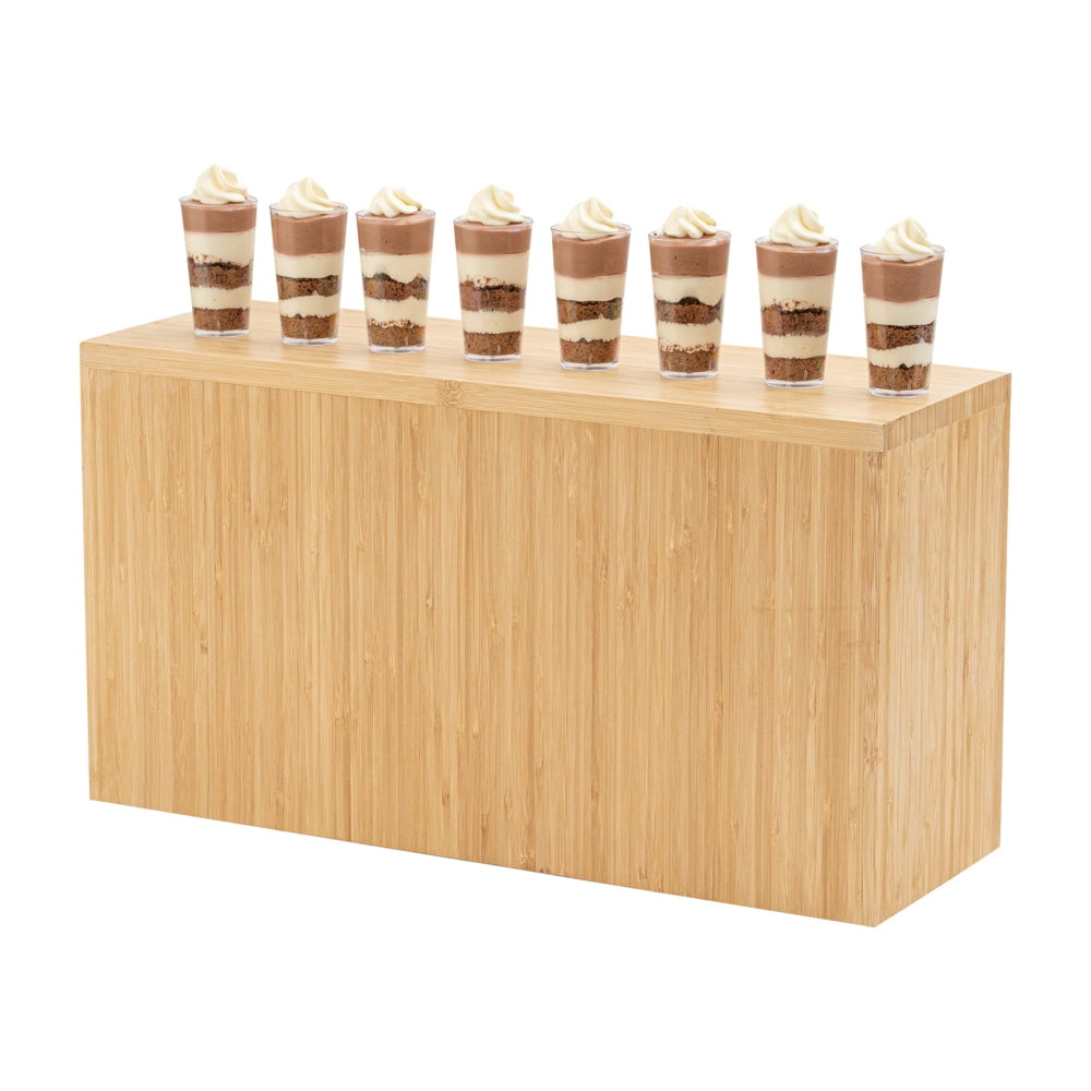 Tree Food Riser Cater Tek Rectangle Natural Bamboo Tall Riser - 20 1/2