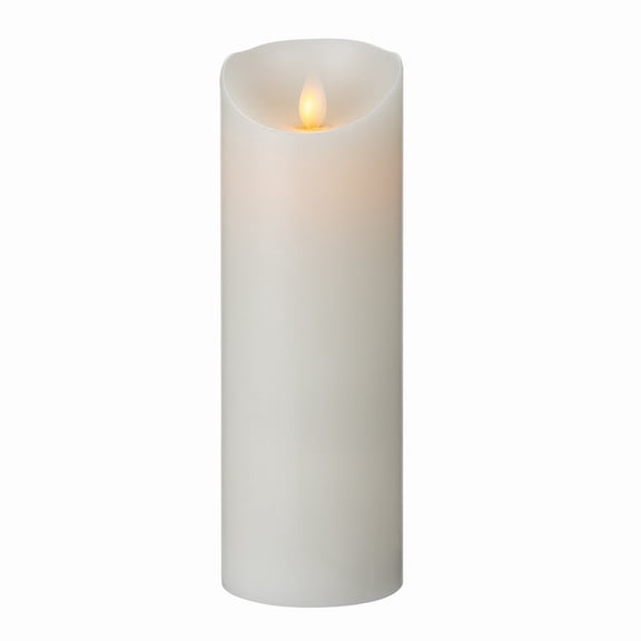 Fire Tek Ivory Plastic Flameless Pillar Candle - Real Wax, Programmable - 3" x 3" x 7" - 10 count box