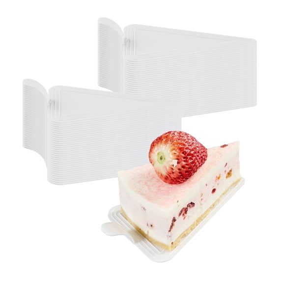 Restaurantware-4.5 x 3 Inch Cake Boards, 100 Triangle Dessert Trays - Lightweight, With Handle, White Plastic Pastry Boards, Disposable, Serves Appetizers Or Desserts
