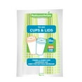 thumbnail image 1 of Restpresso 8 oz Green and White Stripe Paper Single Wall Coffee Cup - with White Lid - 3 1/2"x 3 1/2"x 4" - 20 count box, 1 of 11