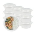thumbnail image 1 of Restaurantware-Asporto 24 Ounce Round Take Out Containers, 100 Food Containers With Lids - Microwavable, Disposable, Silver Plastic To Go Boxes For Food, No BPA, For Take Out And Delivery, 1 of 11