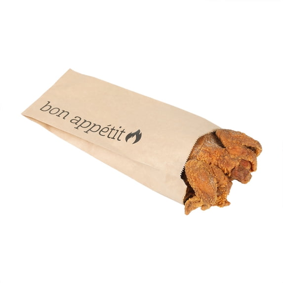 Bag Tek Kraft Paper Printed Foil Bag - 1/2 Gallon, Bon Appetit - 6 1/2" x 4 1/4" x 14 1/2" - 100 count box
