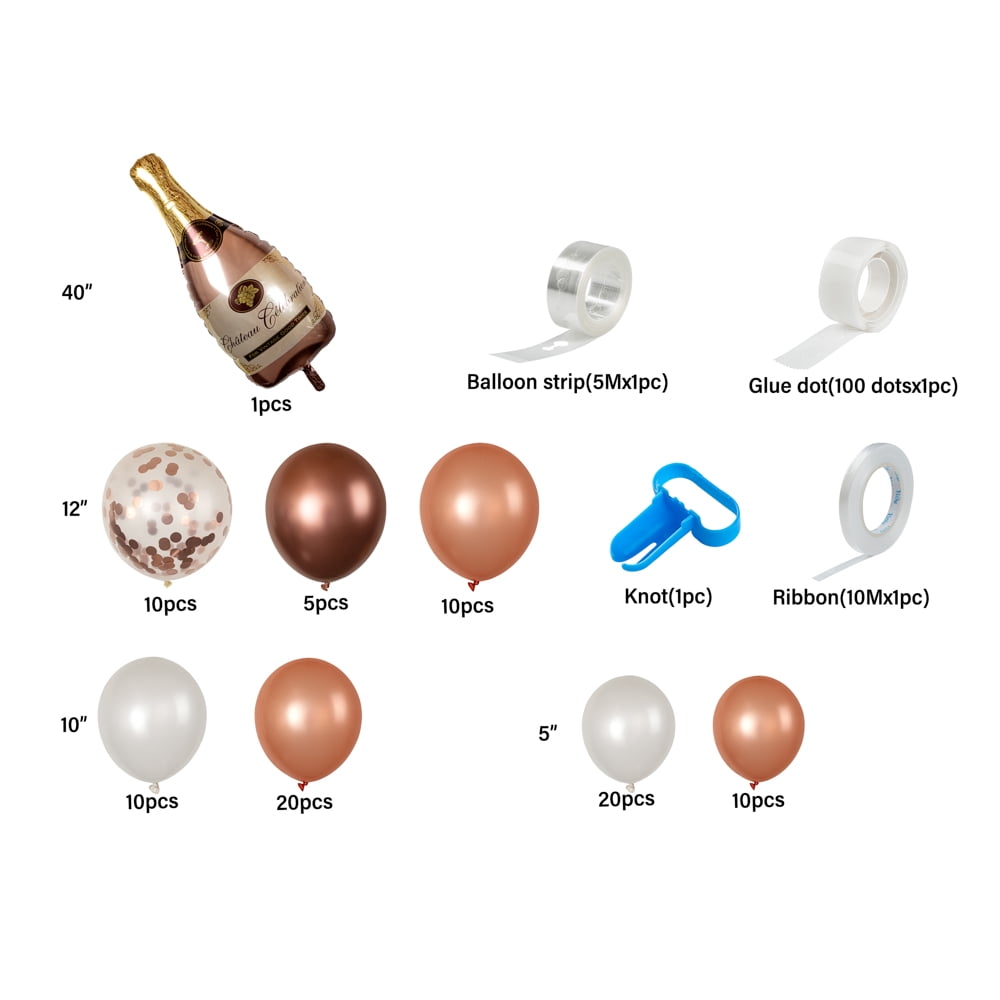 Restaurantware-Balloonify Balloon Garland Set, 1 Party Decoration Kit - 86 Balloons, With Chain, Champagne Latex Balloon Arch Kit, Includes Glue Dots, Ribbon & Knot