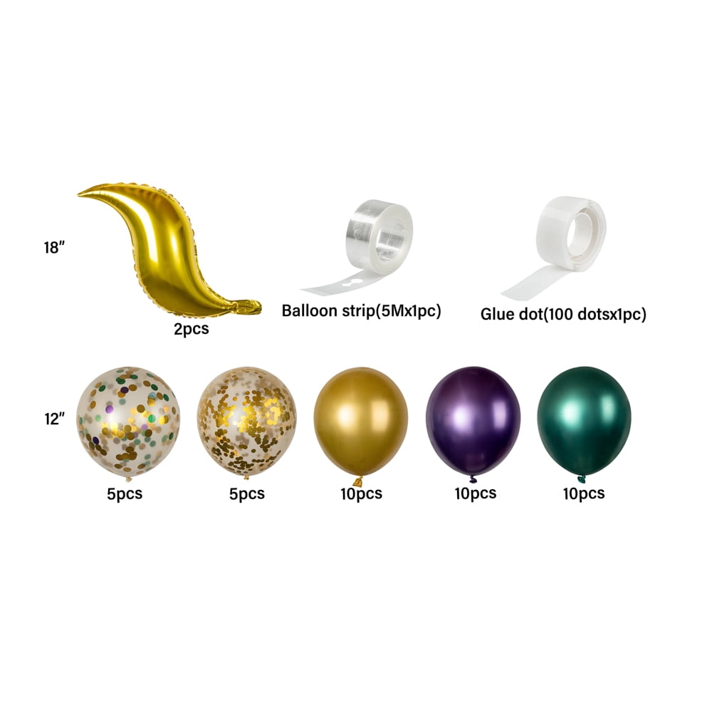 Restaurantware-Balloonify Mermaid Balloon Arch Kit, 1 Party Decoration Kit - 42 Balloons, With Chain, Latex Mermaid Tail Balloon Arch Kit, Includes Glue Dots