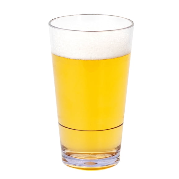 Restaurantware-Bev Tek 16 Ounce Plastic Drinking Glasses, 12 Reusable Plastic Cocktail Cups - Shatterproof, Clear Plastic Pint Glasses, Dishwashable, Stackable
