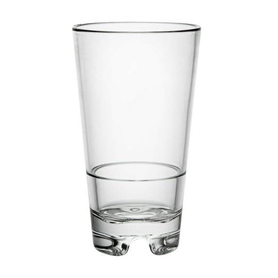 Restaurantware-Bev Tek 17.5 Ounce Highball Glasses, 6 Reusable Plastic Tumblers - Shatterproof, Stackable, Clear Plastic Drinking Glasses, Dishwashable, For Juice Or Cocktails