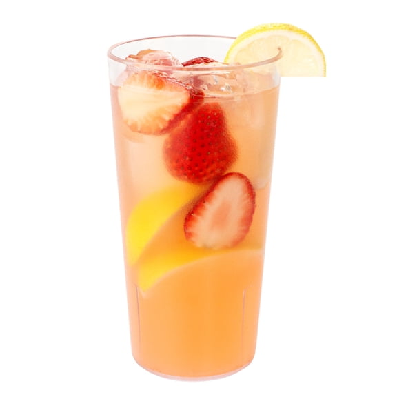 Restaurantware-Bev Tek 20 Ounce Plastic Drinking Glasses, 12 Reusable Plastic Cocktail Cups - Shatterproof, Clear Plastic Tumbler Glasses, Dishwashable, Stackable