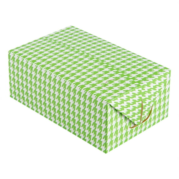 Bio Tek 80 oz Black Houndstooth Paper Lunch / Chicken Box - with Fast Top - 9" x 5" x 5" - 400 count box