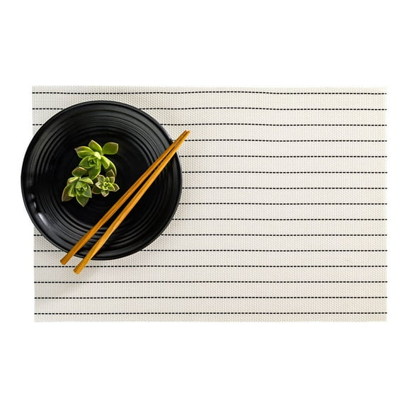 Restaurantware-Carmel Mesh 16 x 12 Inch Table Placemats, Set Of 6 Woven Washable Placemats - Heat Tolerant, No Stain, Light Taupe Kitchen Placemats, Mesh, Easy To Clean