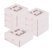 Restaurantware-Cater Tek Square Black Paper Cake / Lunch Box - with Pop-Up Handle, Window - 9" x 9" x 3 1/2" - 50 count box