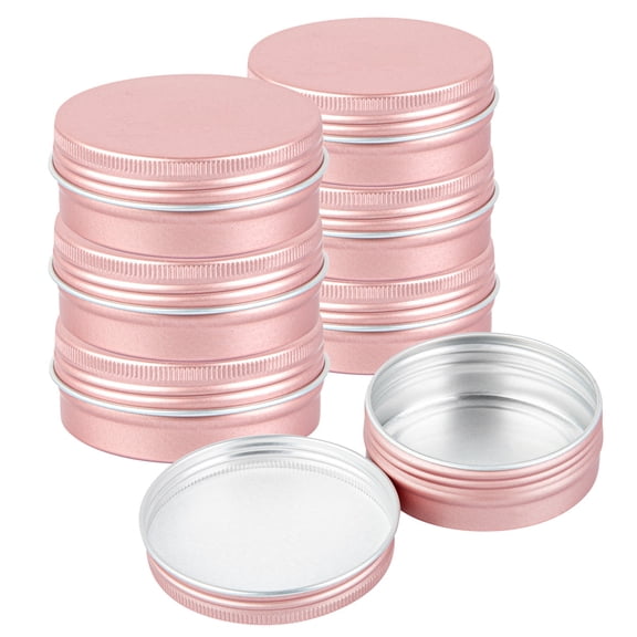 Restaurantware-Chef 101 2 Ounce Tin Storage Boxes, 100 Round Tin Boxes With Lids - Durable, Screwable Lids, Rose Gold Aluminum Storage Containers, Customizable, Fits Mints, Pills, Or Herbs