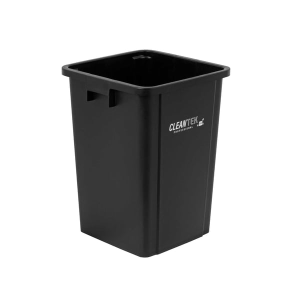Clean Tek Professional 23 gal Square Gray Plastic Trash Can - 16" x 15 3/4" x 30 3/4" - 1 count box