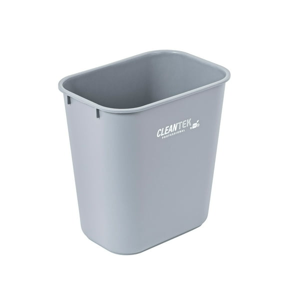 Clean Tek Professional 41 qt / 10 gal Rectangle Black Wastebasket / Trash Can - 15 3/4" x 11 1/4" x 20" - 1 count box