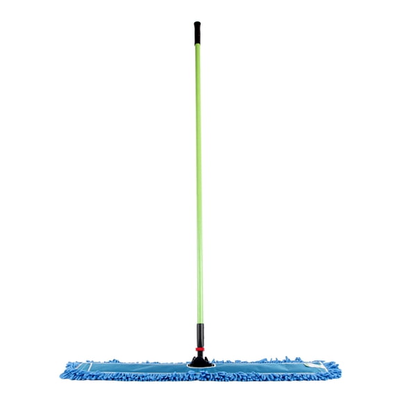 Clean Tek Professional Blue Cotton-Poly Blend Dust / Dry Mop - with 64" Handle - 59 3/4" x 5" - 1 count box