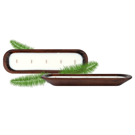 Coco Casa Handmade Wood Dough Bowl Candle - Coconut Mango - 9" x 5 1/2" x 2" - 10 count box