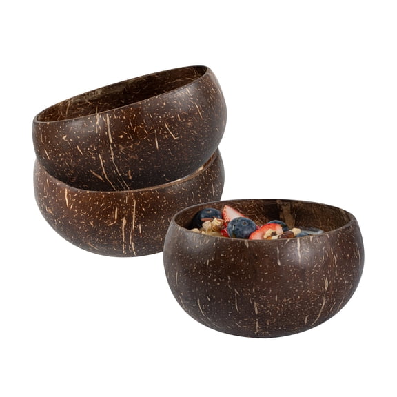 Restaurantware Coconut Shell Bowls 10 Count 10.2 Oz Coconut Serving Bowl With Polished Finish, Decorative Handcrafted Coconut Shell, Decorative Reusable