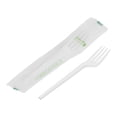 thumbnail image 1 of Restaurantware Cutlery Set 100 Pack of 6.5 Inch Plastic Sustainable Individually Wrapped Heat-Resistant Black Disposable Flatware Durable Fork, Knife and Spoons, 1 of 11