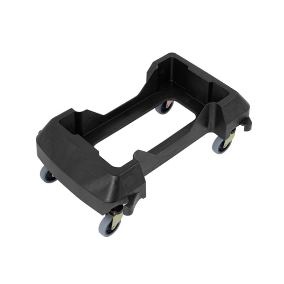 Restaurantware-DOLLY ONLY: Clean Tek Professional 24.42 x 15.75 x 8.27 Inch Trash Can Dolly, 1 Garbage Can Stand With Wheels - Trash Can Sold Separately, Smooth Rolling, Black Plastic Bin Stand