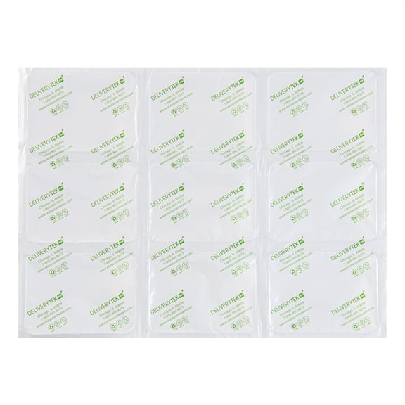 Restaurantware-Delivery Tek 15.4 x 11.4 Inch Ice Sheets, 100 Durable Cold Packs - Easy-To-Use Design, Leakproof, Plastic Shipping Ice Packs, Reusable, For Frozen Meat, Vegetables, or Beverages